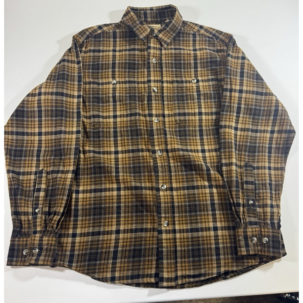 Red Head Flannel‎ Shirt Mens Medium Brown Tartan Plaid Outdoor Workwear Hunting